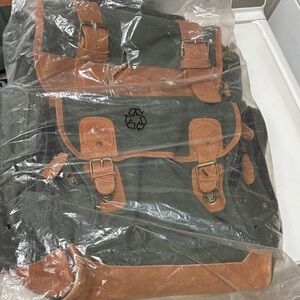 Men's Green and Tan Backpack